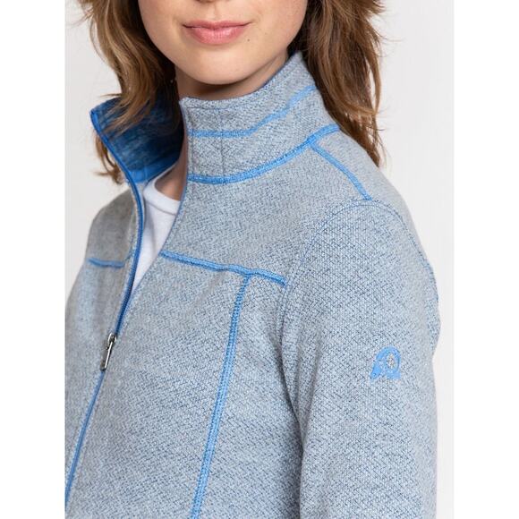 Overland Hadley Italian Wool-Blend Fleece Jacket Gray Blue Size L - Picture 4 of 9